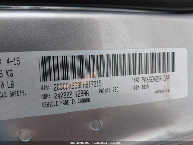 Dodge Charger Se 2015 2C3CDXBG3FH817315 Image 9