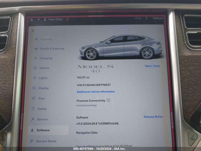 2013 TESLA MODEL S 5YJSA1AC3DFP10537 Photo 6