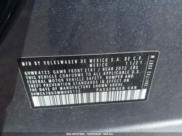 3VWC57BU3MM095113 Volkswagen Jetta S/se/r-line