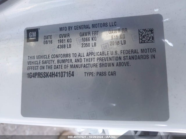 1G4PR5SK4H4107164 Buick Verano Sport Touring