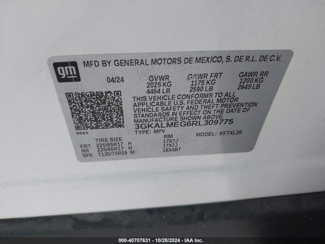 3GKALMEG6RL309775 GMC Terrain Fwd Sle