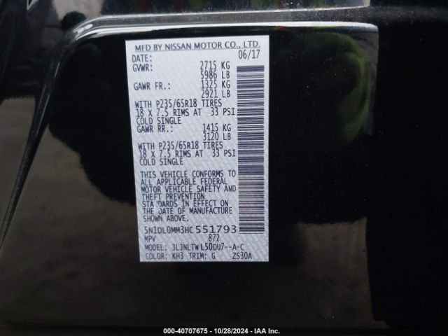 5N1DL0MM3HC551793 Infiniti QX60