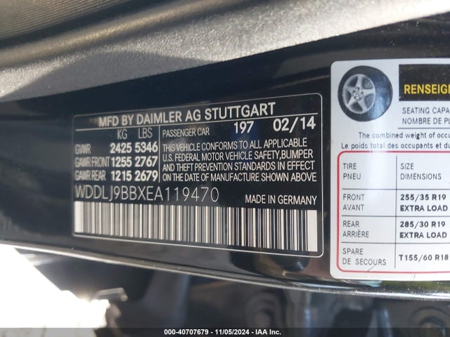 WDDLJ9BBXEA119470 Mercedes-Benz Cls 550 4matic