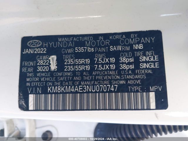 KM8KM4AE3NU070747 Hyundai IONIQ 5 SE