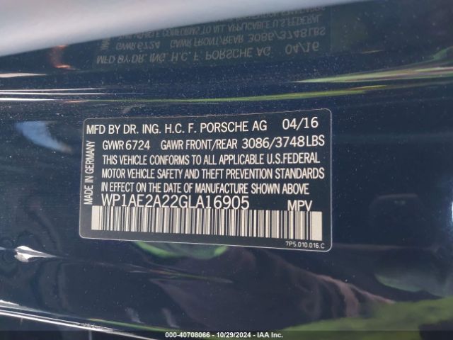 WP1AE2A22GLA16905 Porsche Cayenne E-hybrid S