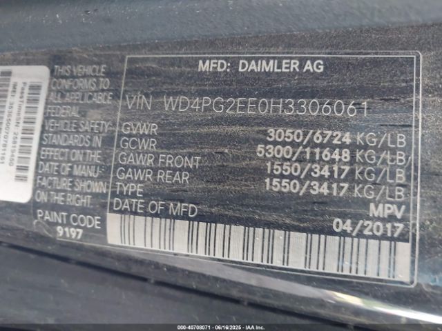2017 MERCEDES-BENZ METRIS WD4PG2EE0H3306061 Photo 8