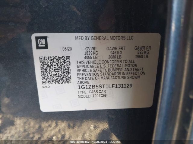 1G1ZB5ST1LF131129 Chevrolet Malibu Fwd Ls