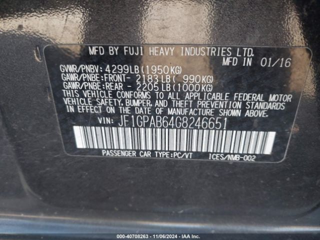 JF1GPAB64G8246651 Subaru Impreza 2.0i Premium