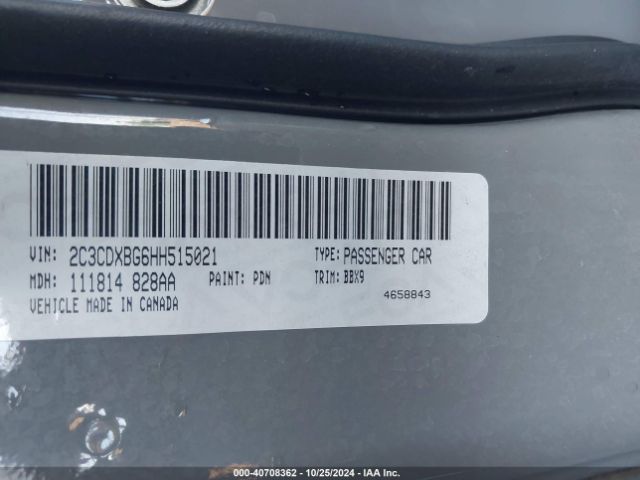 2C3CDXBG6HH515021 Dodge Charger Se Rwd