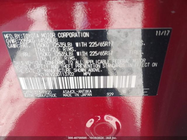 Toyota RAV4 LE 2018 JTMZFREV2JD113702 Image 9
