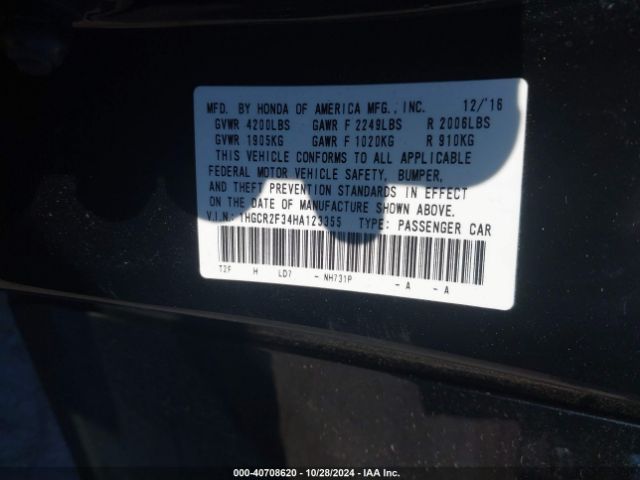 1HGCR2F34HA123355 Honda ACCORD LX