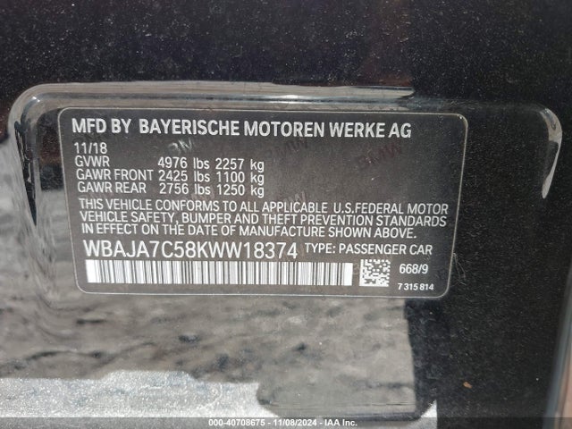 WBAJA7C58KWW18374 BMW 530i Xdrive