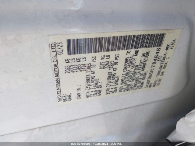 5N1BT3BA5PC784848 Nissan Rogue Sv Fwd