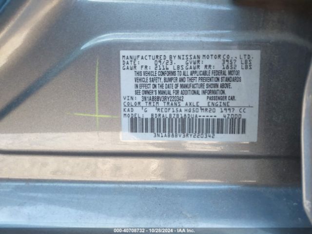 3N1AB8BV3RY220342 Nissan Sentra S Xtronic Cvt