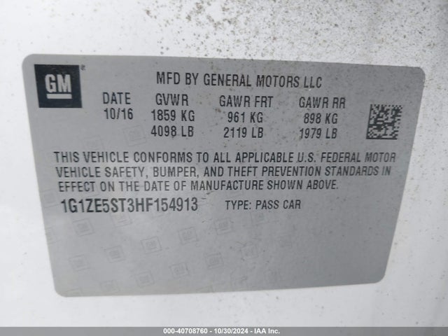 1G1ZE5ST3HF154913 Chevrolet MALIBU 1LT