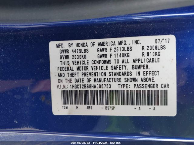 1HGCT2B88HA006753 Honda Accord Ex-l V6