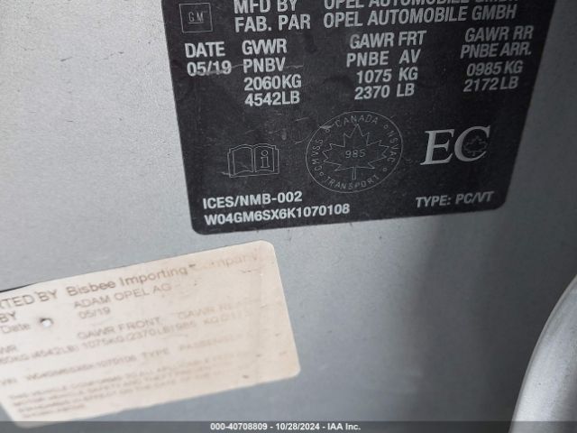 W04GM6SX6K1070108 Buick Regal Sportback Fwd Preferred Ii