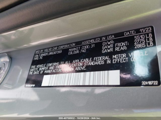 7JRH60FL9RG307269 Volvo S60 Recharge Plug-in Hybrid T8 Plus Dark Theme