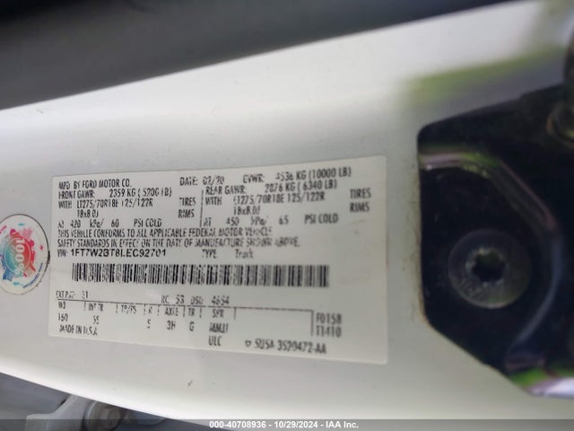 Ford F-250 Xlt 2020 1FT7W2BT8LEC92701 Image 9