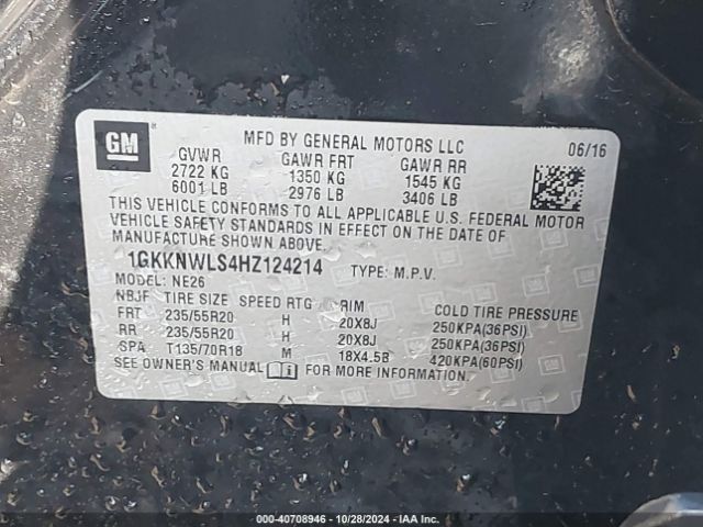 1GKKNWLS4HZ124214 GMC Acadia Slt-2
