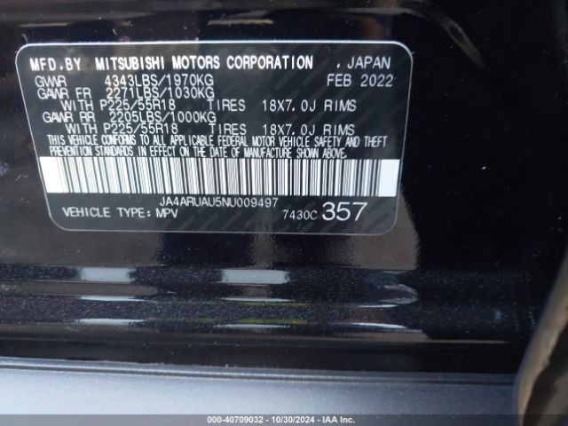 2022 MITSUBISHI OUTLANDER SPORT JA4ARUAU5NU009497 Photo 8