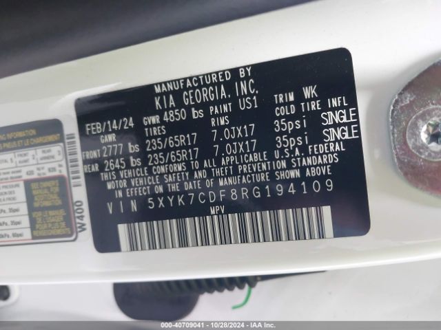 5XYK7CDF8RG194109 KIA Sportage X-pro Prestige