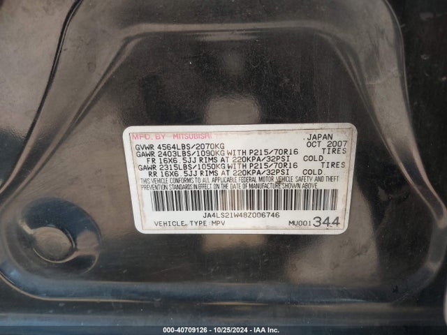 2008 MITSUBISHI OUTLANDER JA4LS21W48Z006746 Photo 8