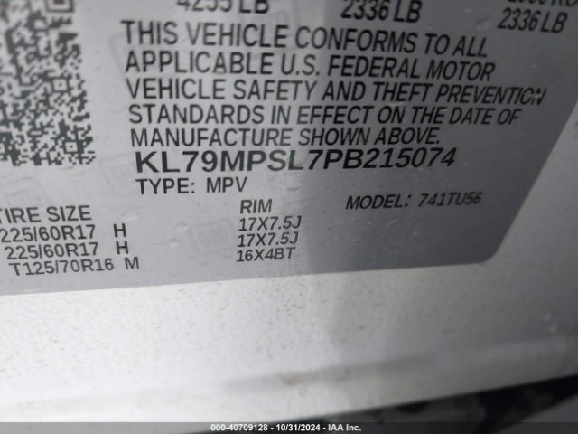 KL79MPSL7PB215074 Chevrolet Trailblazer Fwd Lt