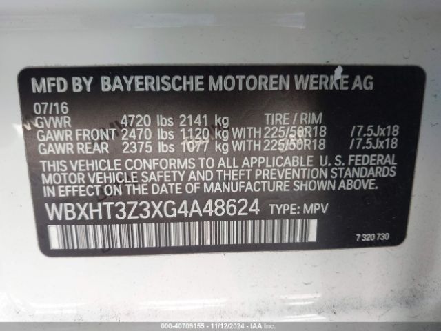 WBXHT3Z3XG4A48624 BMW X1 Xdrive28i