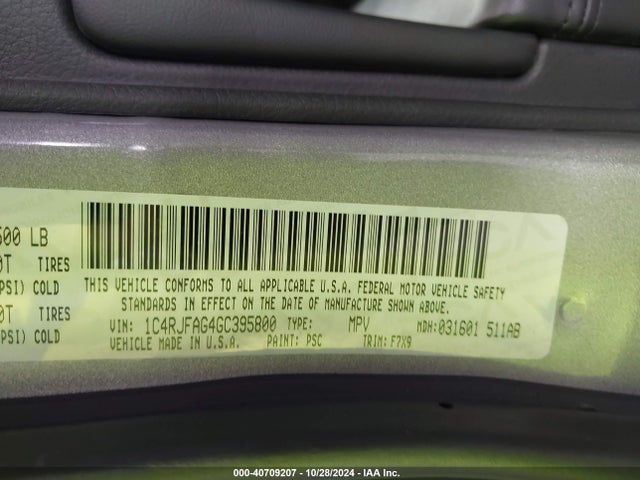 1C4RJFAG4GC395800 Jeep Grand Cherokee Laredo