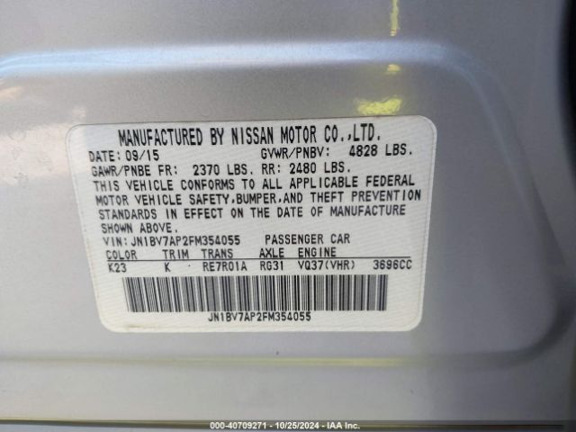 JN1BV7AP2FM354055 Infiniti Q50 Premium