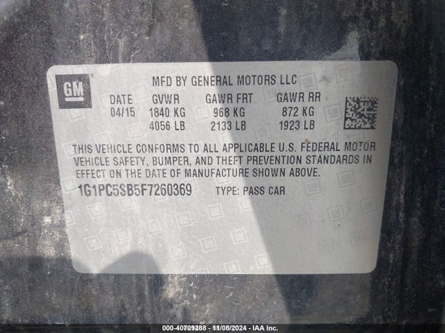 Chevrolet Cruze 1lt Auto 2015 1G1PC5SB5F7260369 Image 9