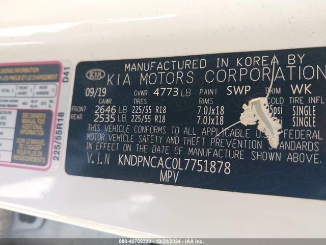 KIA Sportage Ex 2020 KNDPNCAC0L7751878 Image 9