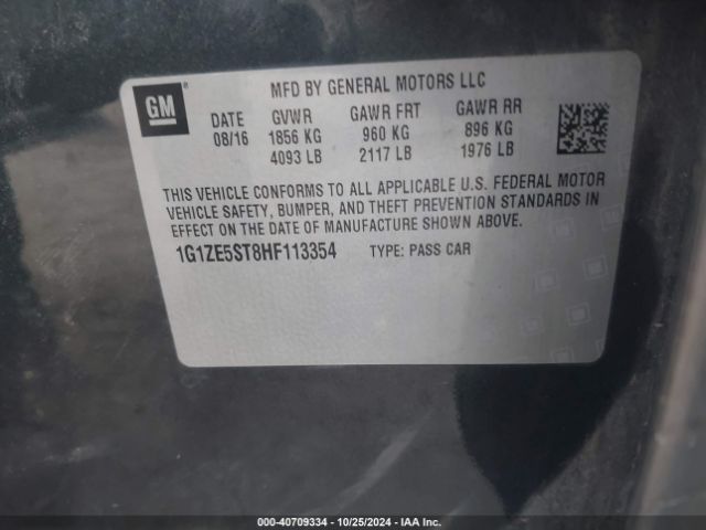 1G1ZE5ST8HF113354 Chevrolet MALIBU 1LT