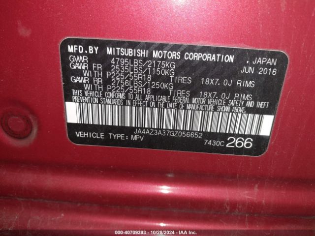 2016 MITSUBISHI OUTLANDER JA4AZ3A37GZ056652 Photo 8