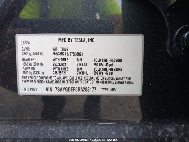 2024 TESLA MODEL Y 7SAYGDEF5RA288177 Photo 8