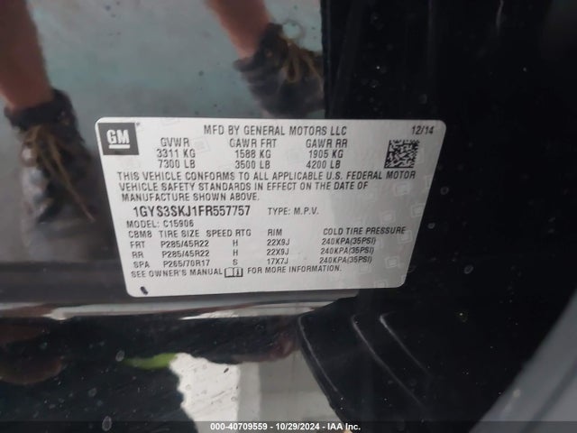 1GYS3SKJ1FR557757 Cadillac Escalade Esv Luxury