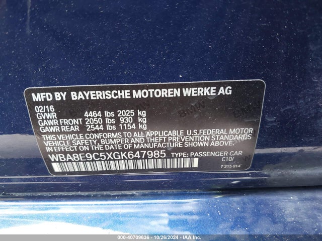 BMW 328I 2016 WBA8E9C5XGK647985 Image 9