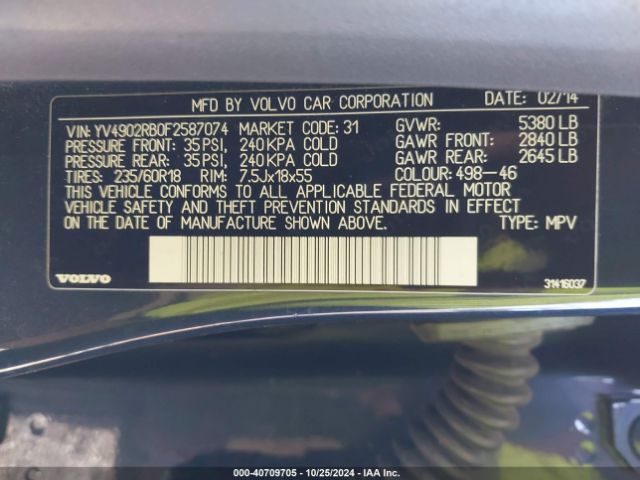 YV4902RB0F2587074 Volvo Xc60 T6