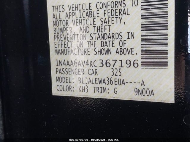 1N4AA6AV4KC367196 Nissan Maxima 3.5 Sl