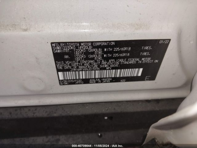 JTM16RFV6NJ015596 Toyota Rav4 Hybrid Se