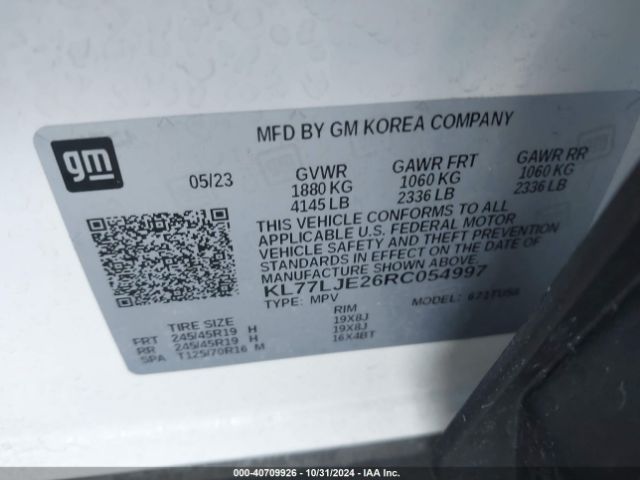 KL77LJE26RC054997 Chevrolet Trax Fwd 2rs