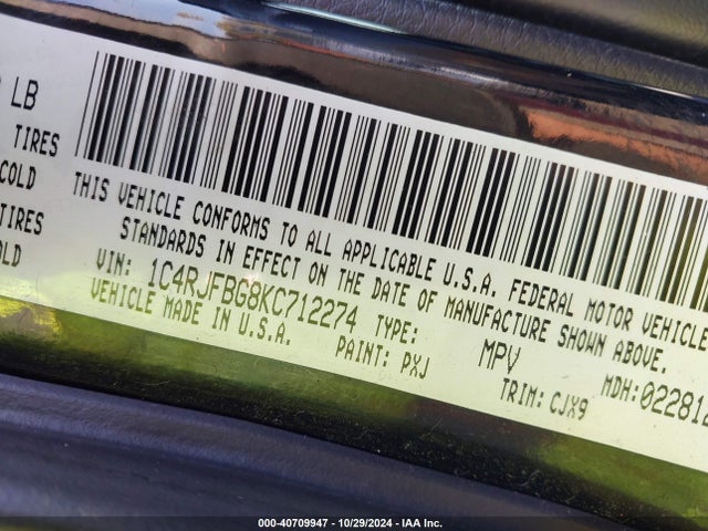 1C4RJFBG8KC712274 Jeep Grand Cherokee Limited 4x4