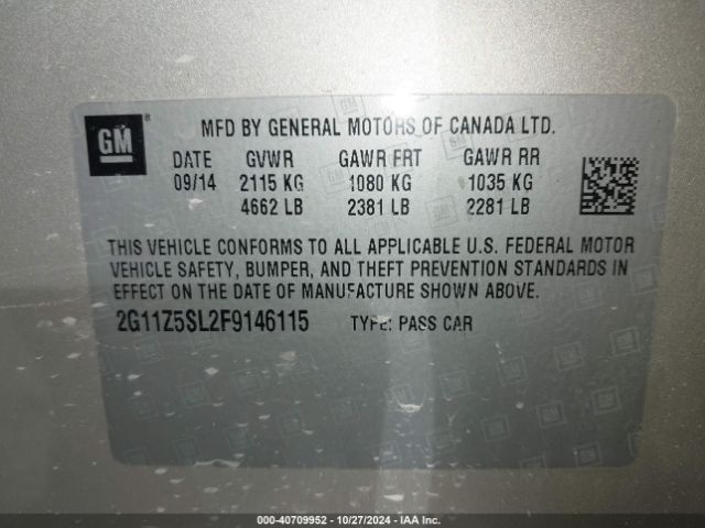 2G11Z5SL2F9146115 Chevrolet IMPALA LS