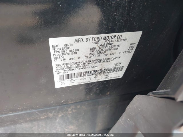 Ford Explorer Limited 2015 1FM5K8F84FGA56238 Image 9