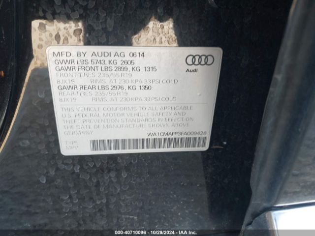 WA1CMAFP3FA009428 Audi Q5 3.0 Tdi Premium Plus