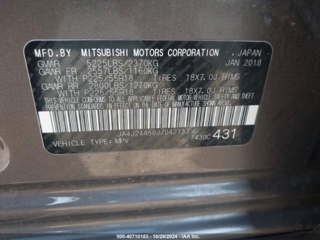 JA4J24A58JZ042133 Mitsubishi Outlander Phev Sel
