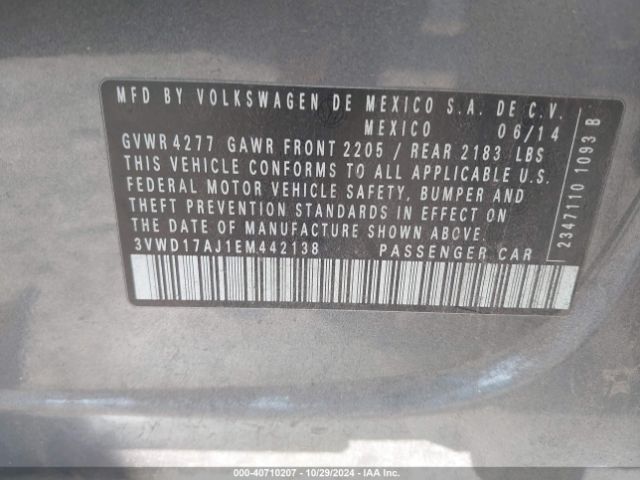 3VWD17AJ1EM442138 Volkswagen Jetta 1.8t Se