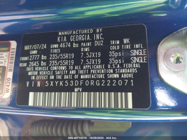 5XYK53DF0RG222071 KIA Sportage Sx-prestige