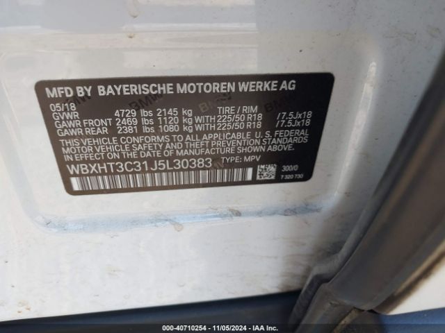 WBXHT3C31J5L30383 BMW X1 Xdrive28i